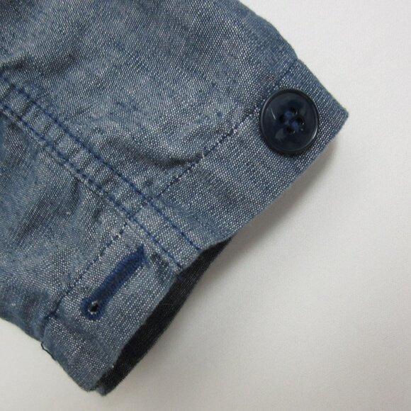 Vtg Zucca Travail Womens Small Blue LS Linen Cotton Blend Jacket Made in France - Picture 9 of 15